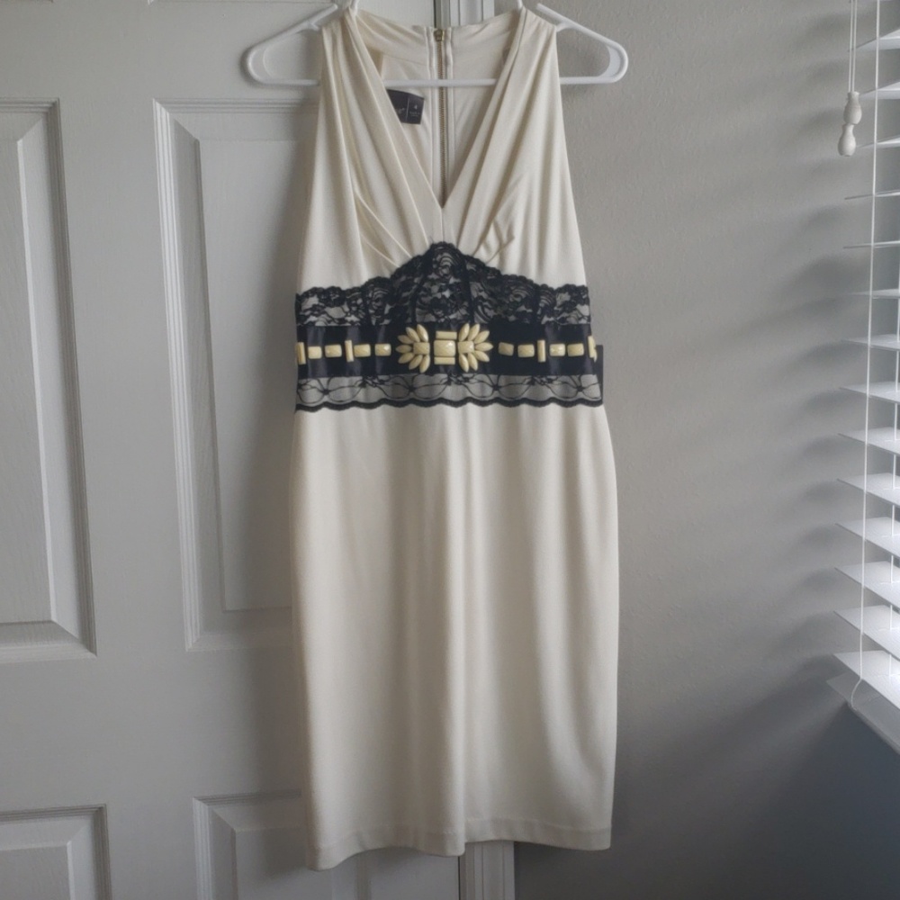 Off-White/Black Lace Dress NWT